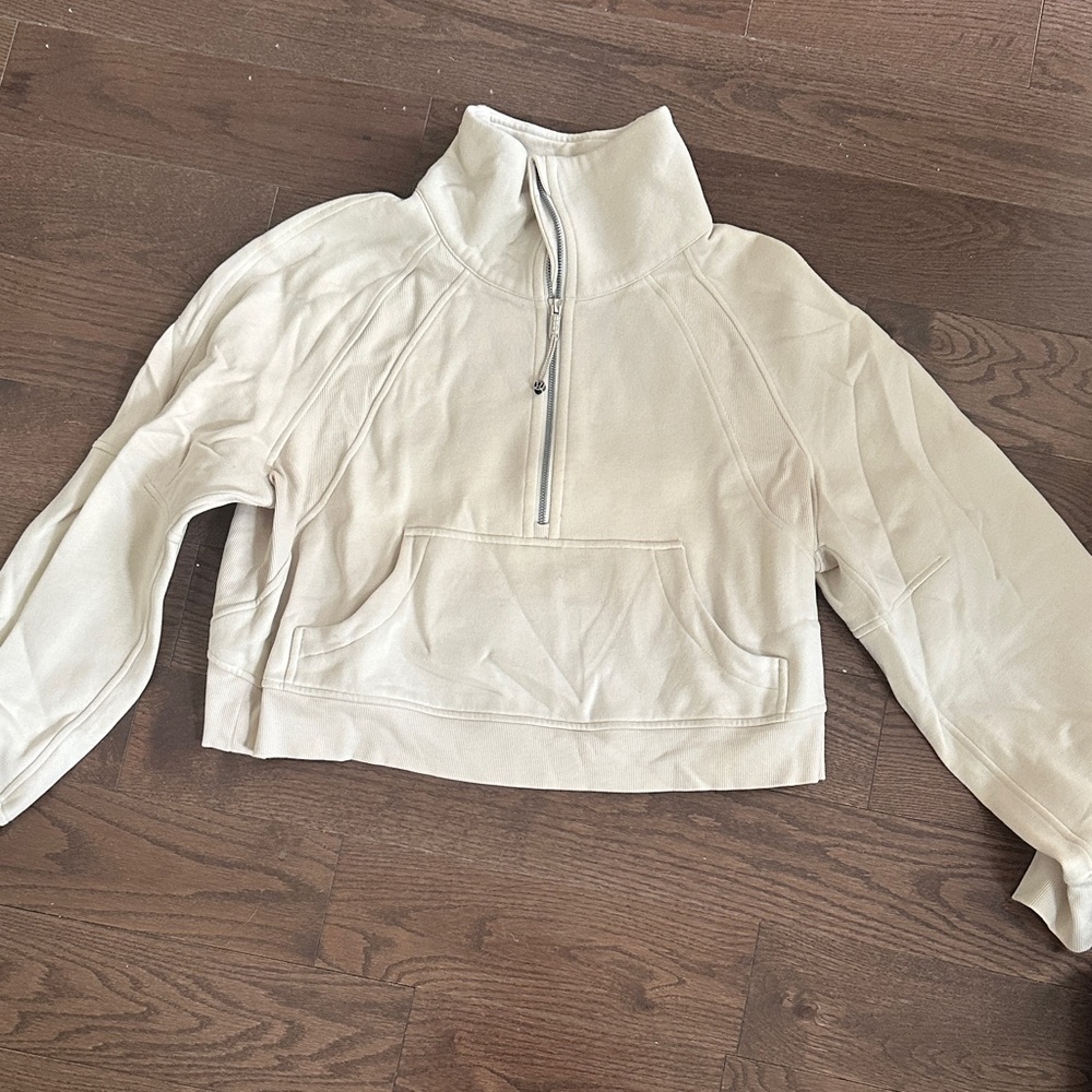 lululemon athletica scuba Cream Cropped Half-Zip Pullover